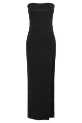 Jenny Strapless Diamante Midi Dress - Black